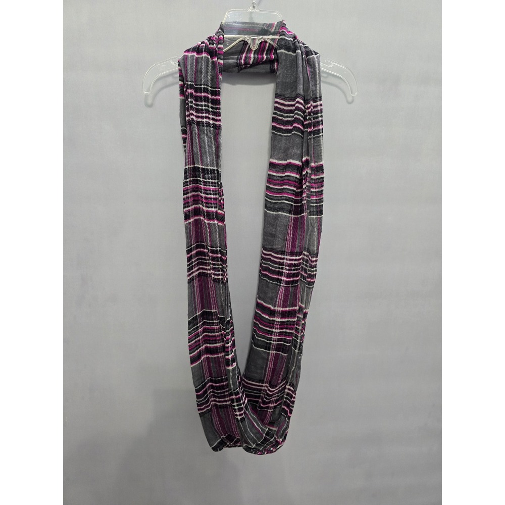 Purple Plaid Sparkly Y2K Whimsy Goth Boho Chic Cottage Infinity Scarf OSFM